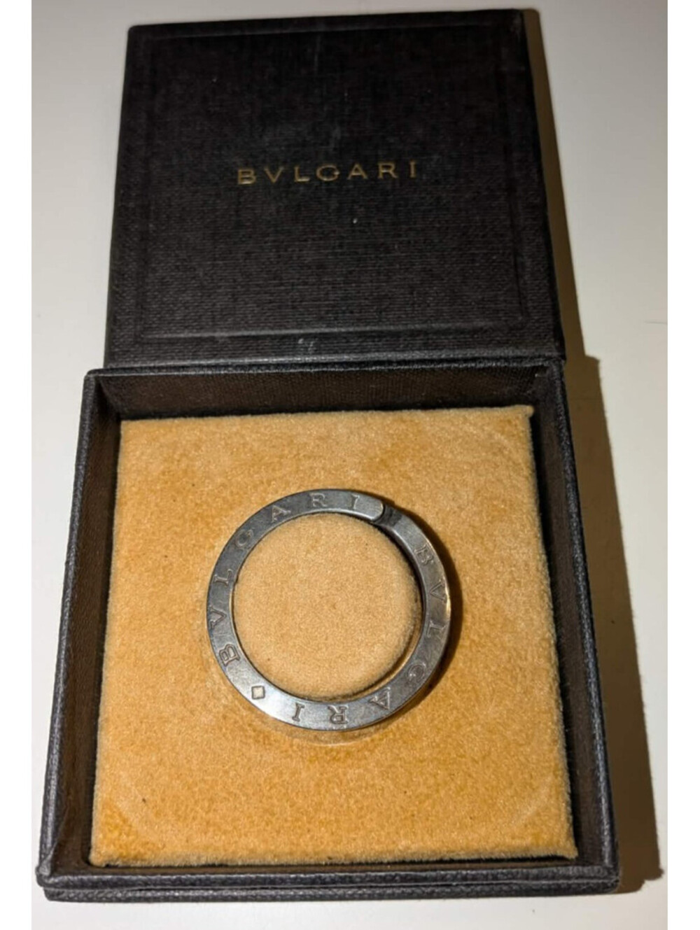 BVLGARI WITH BOX! Necklace Pendant Top Charm Ring Sterling Silver Key Bulgari